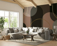 Close-up of a graceful, curved line pattern in neutral colors

