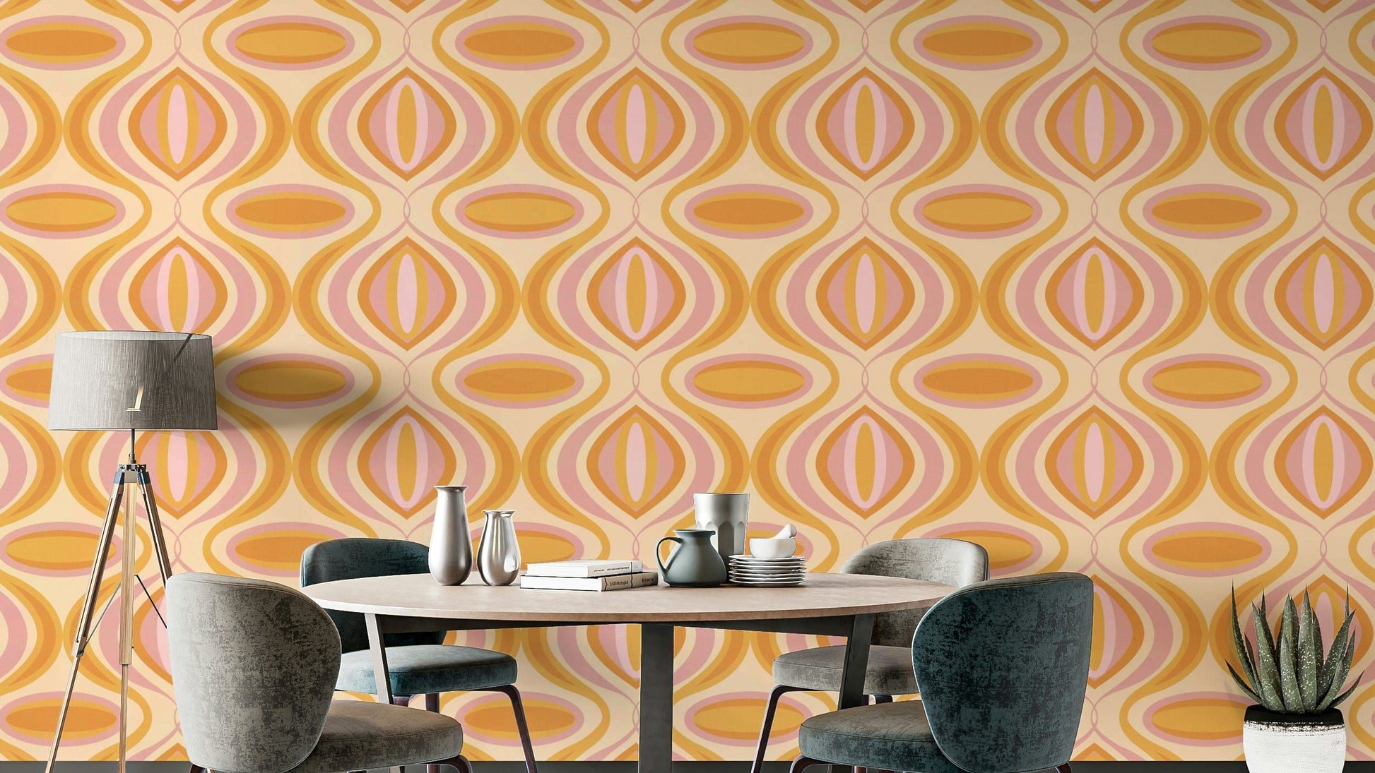 High-quality image of the 70s wiggly wallpaper

