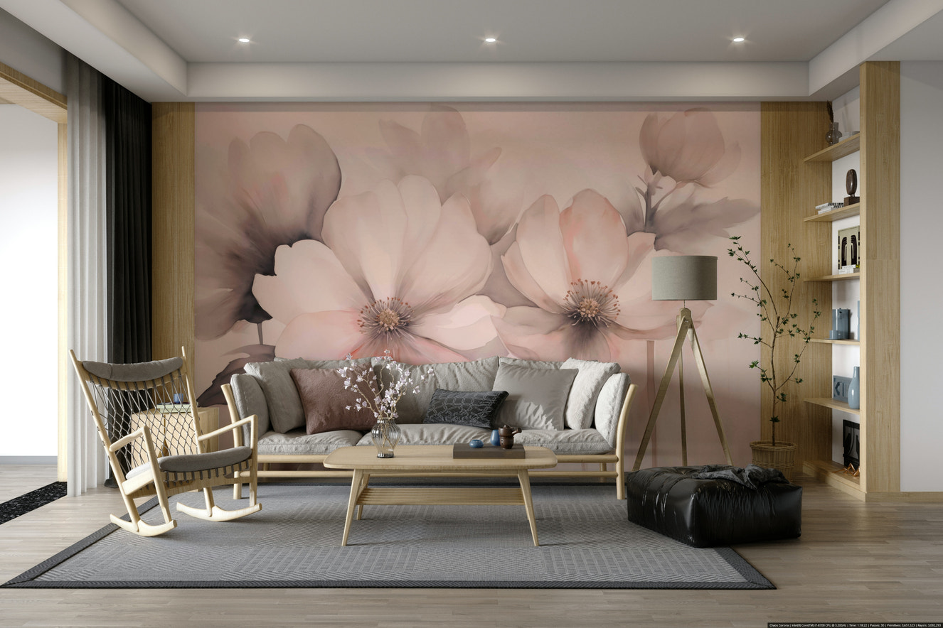 Delicate Dreams Peach Blossom Symphony wall mural

