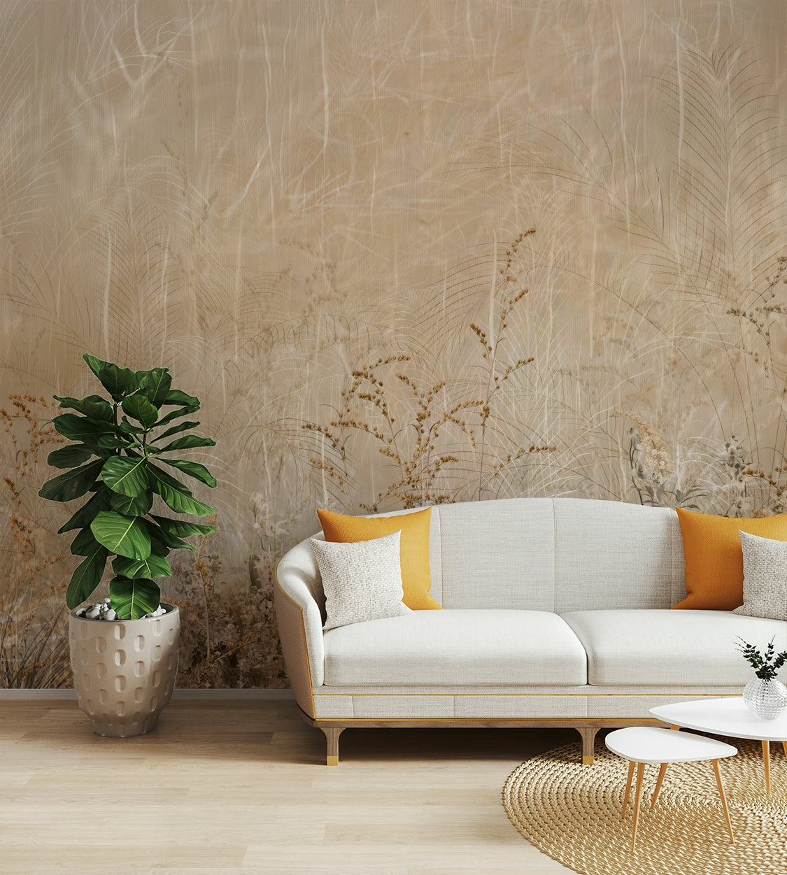 There are hints of lavender, white daisies, and yellow buttercups.
