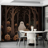 Pumpkins ghost design wall mural

