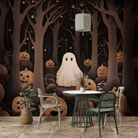 Pumpkins ghost wall decor mural

