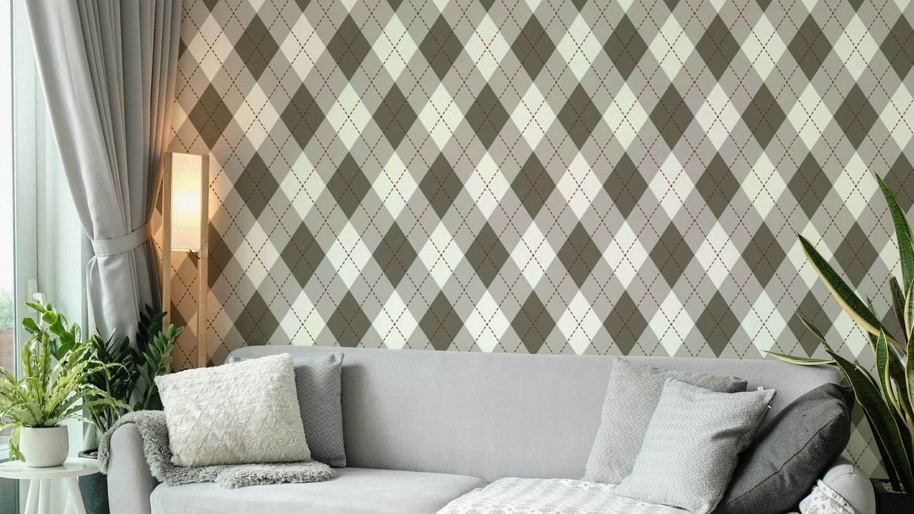 The design is a repeating pattern of diamond shapes.
