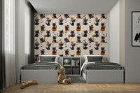 Small, cartoon black Cats & Pumpkins are scattered across the design.
