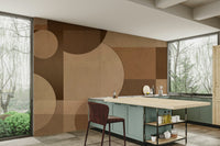 The colors are deep and warm, with various shades of brown and beige.

