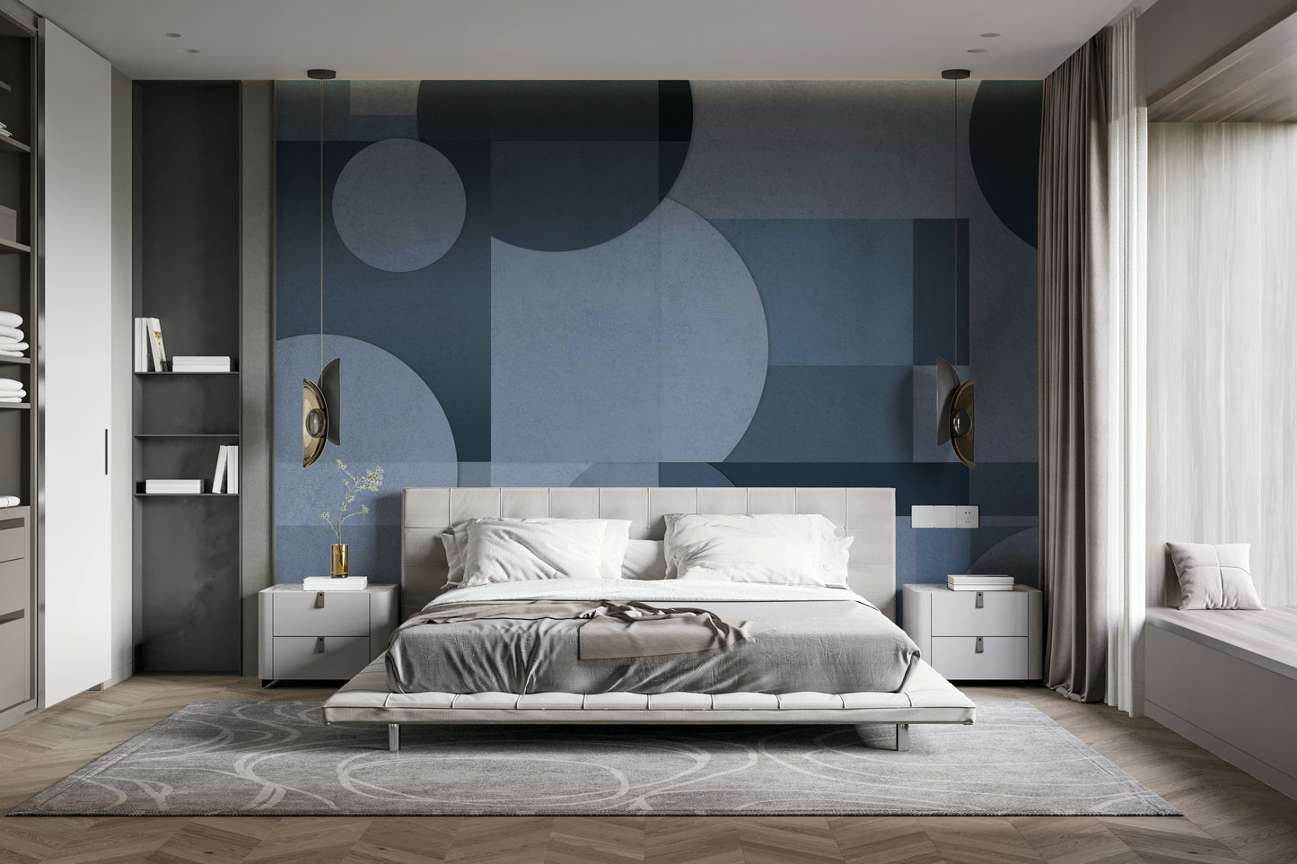 The shapes are organized in a balanced way.

