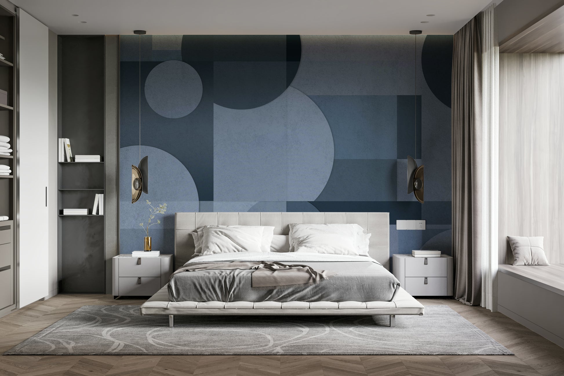 The shapes are organized in a balanced way.

