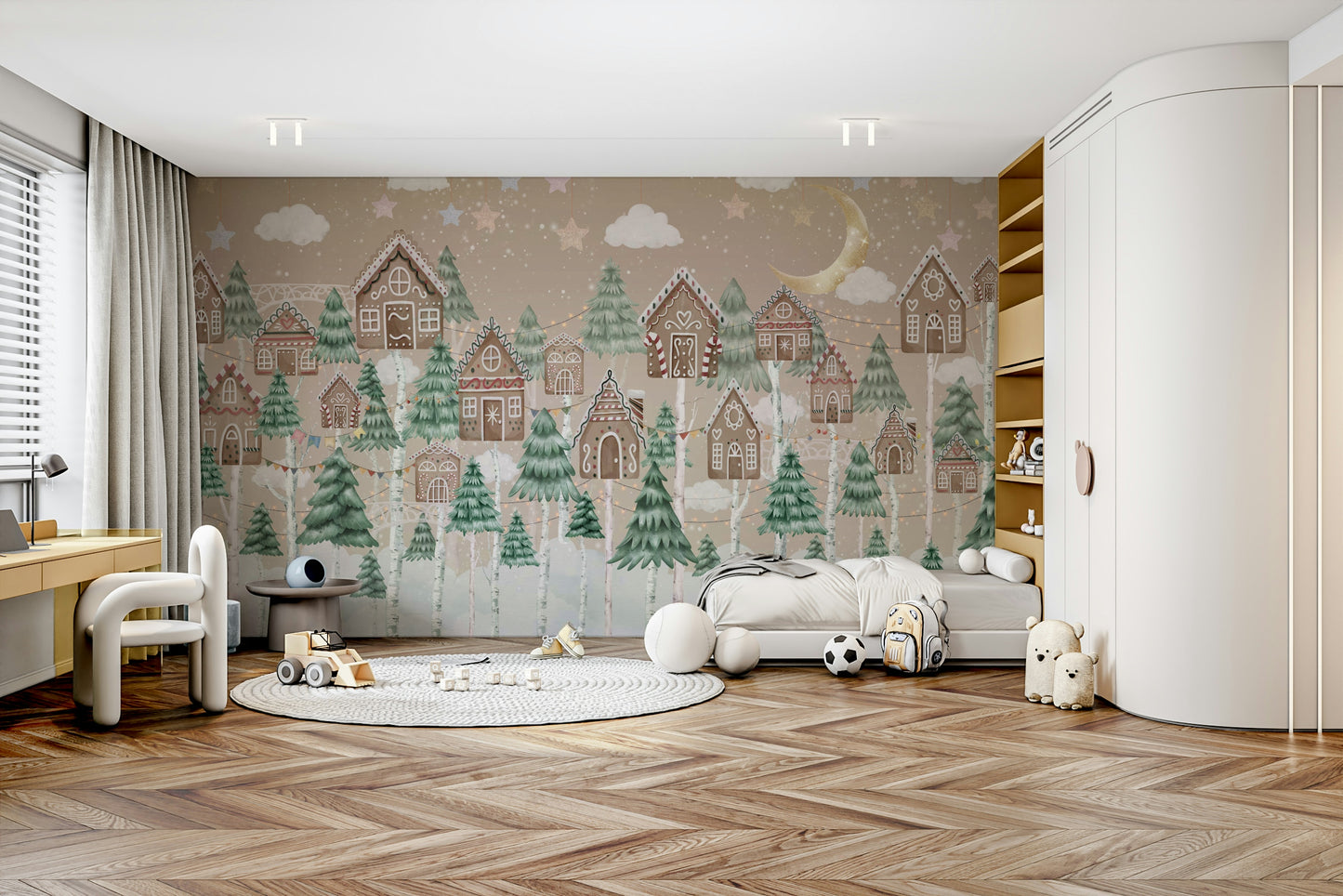 The colors are soft and muted, with whites, grays, and light blues.

