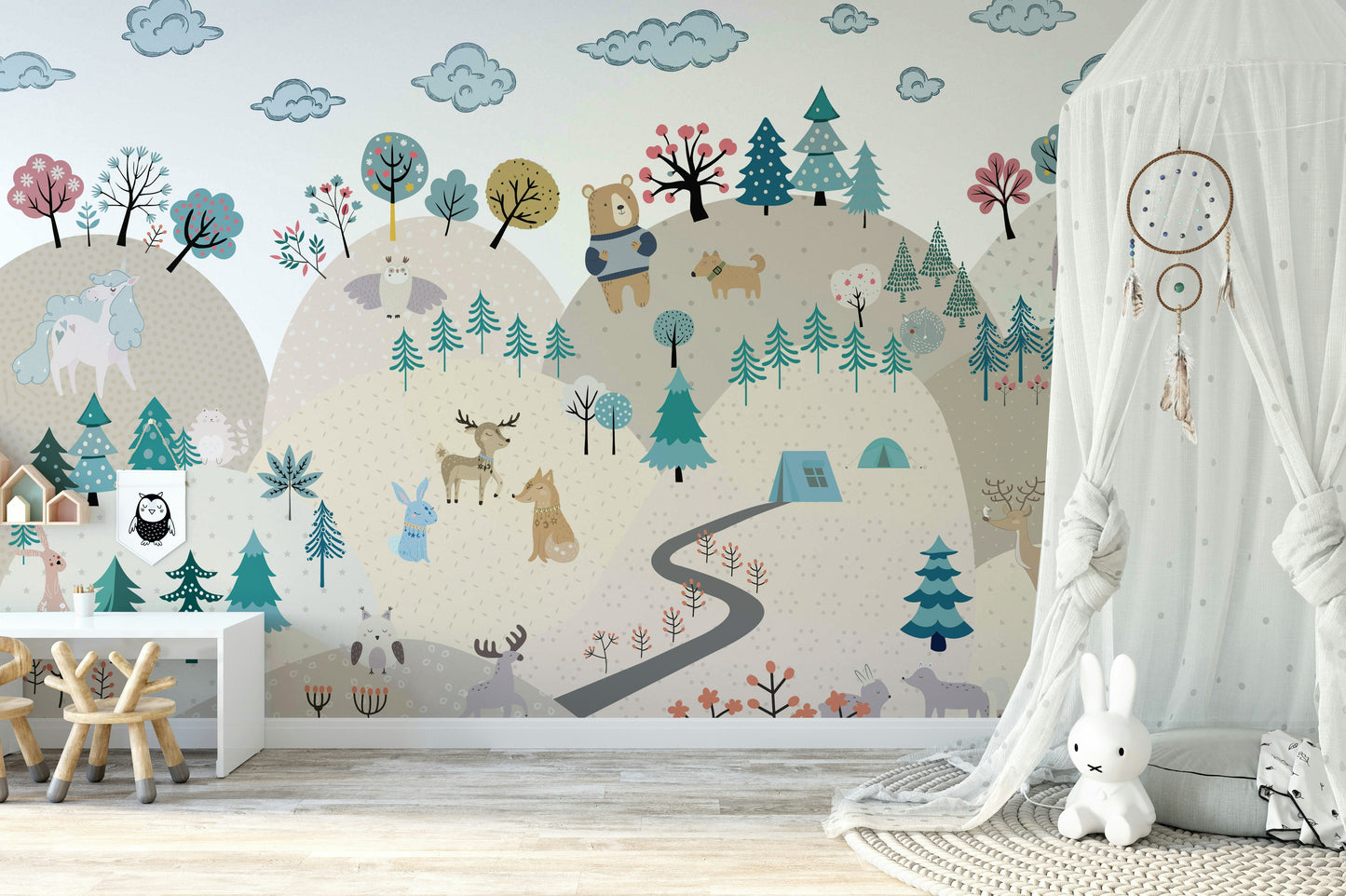 The scene feels like a peaceful, whimsical world.