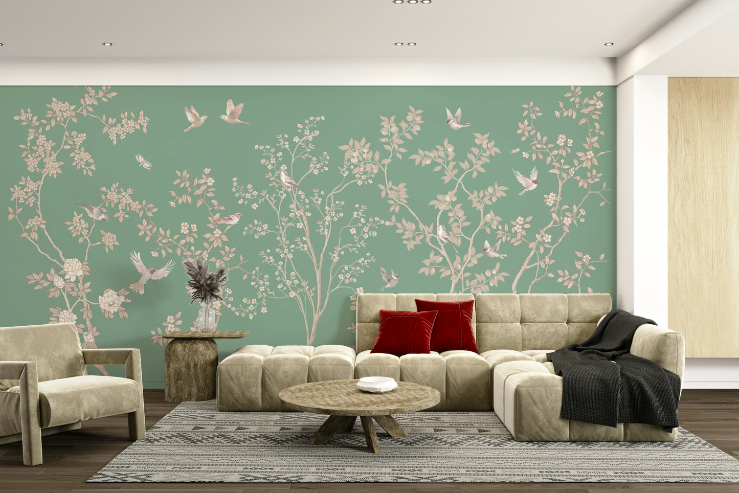 The colors are muted and gentle, like soft blues, pinks, and greens.

