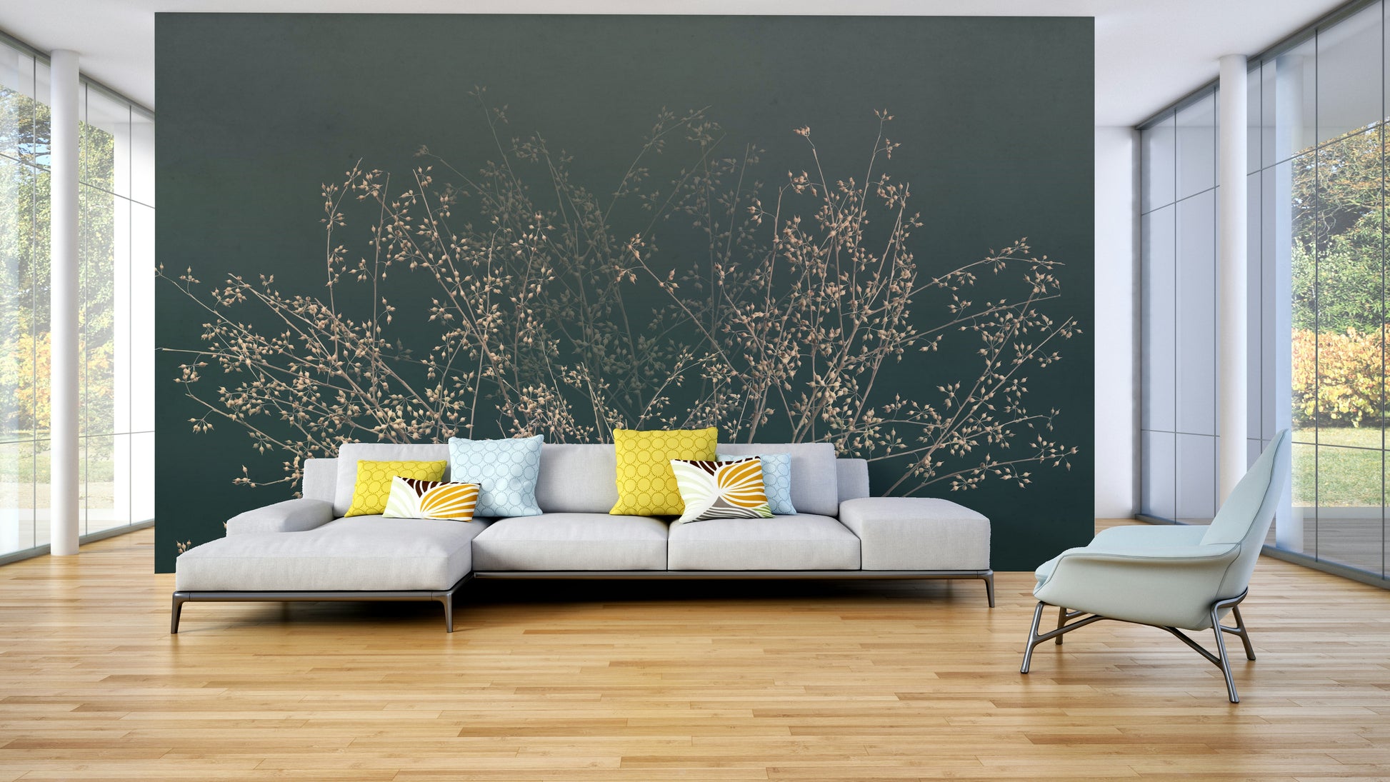 The colors are very light and subtle, like soft whites and grays.

