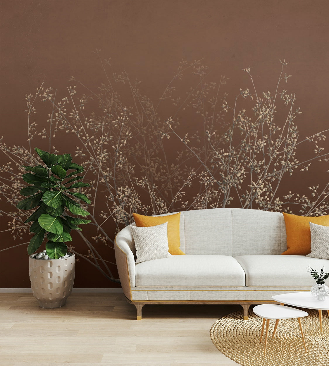 The lines of the branches are fluid and organic.

