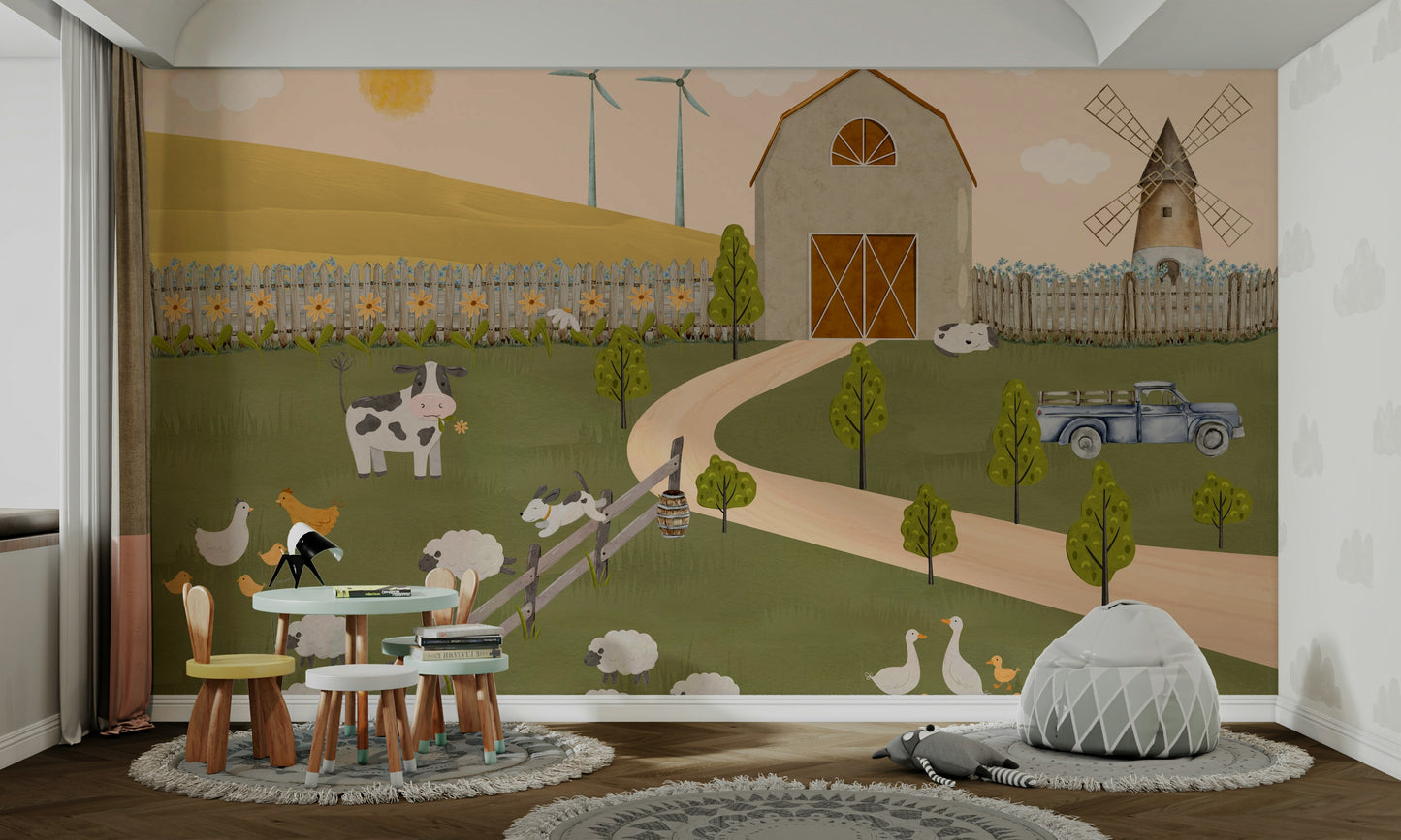 Barnyard Bliss Wall Mural