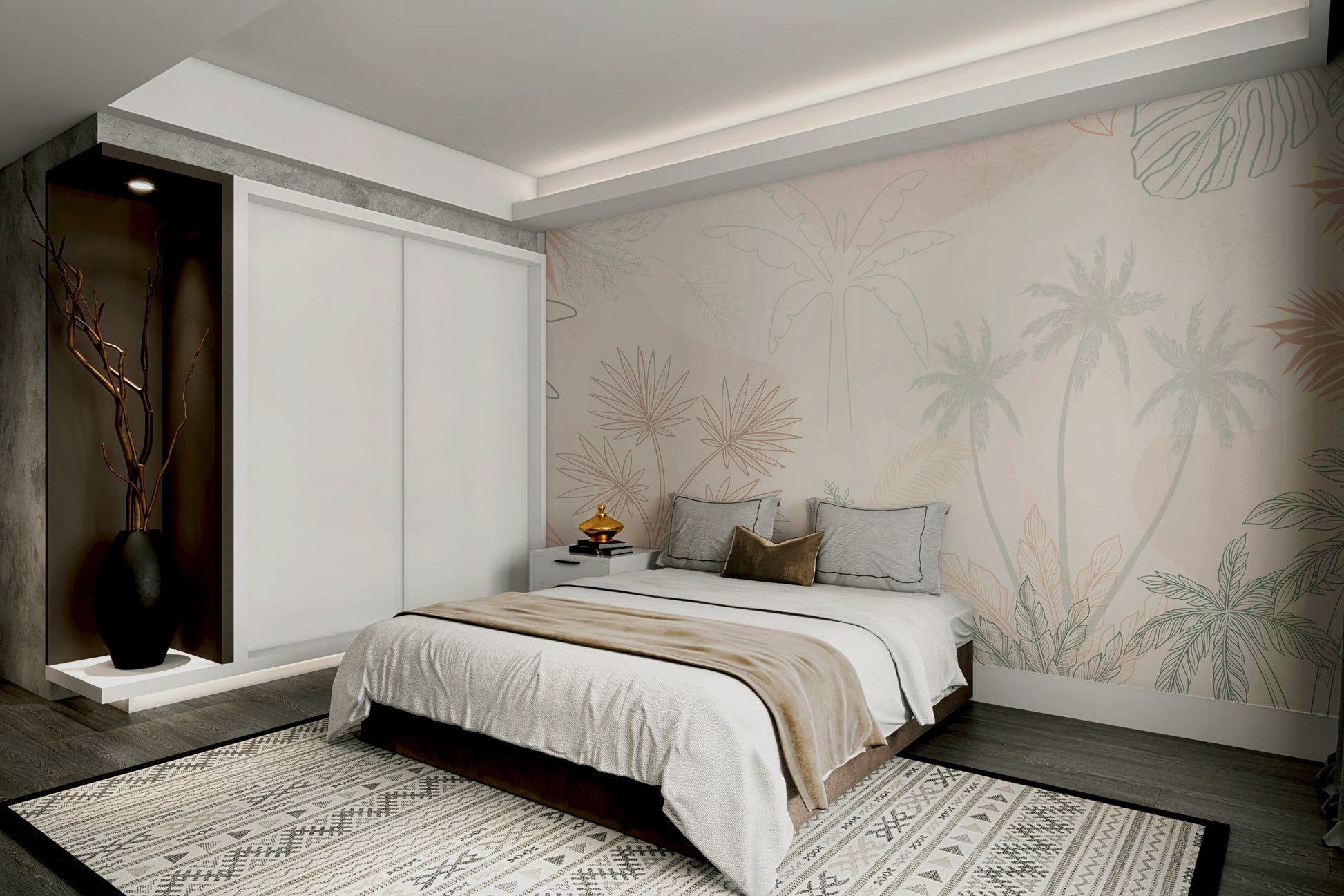 The composition is scattered and balanced.

