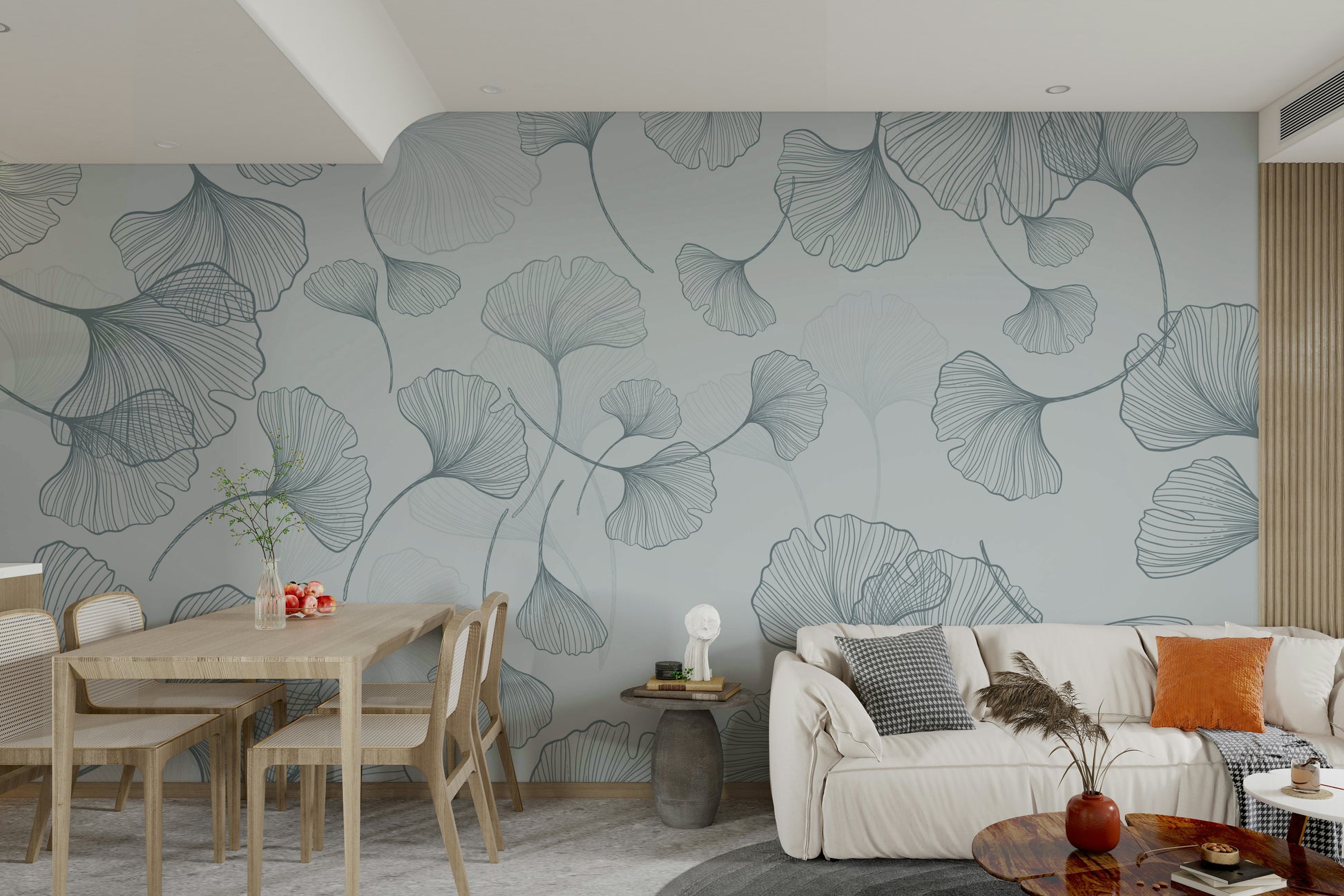 The leaves are arranged in a random, gentle pattern.

