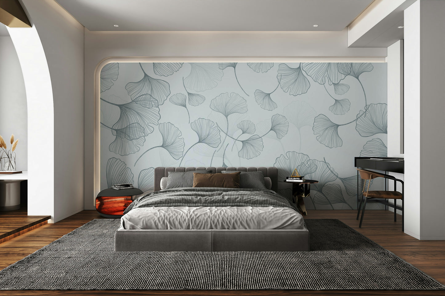 The background is a solid, very light, neutral color like off-white.

