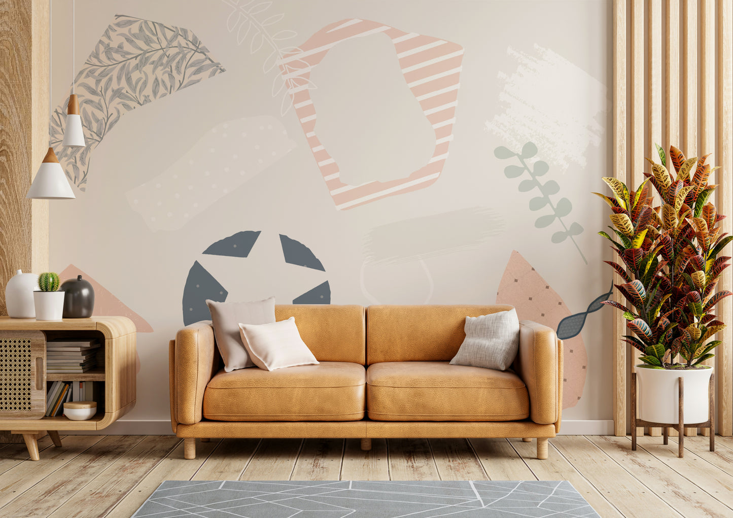 There is a mix of different patterns, like stripes and dots.

