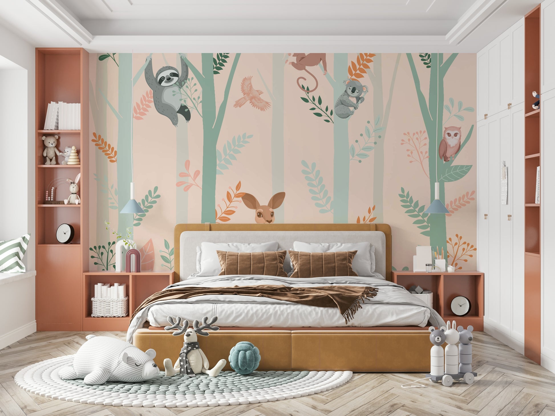 The colors are soft and magical, with shades of green and brown.

