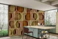 The pattern is arranged in a repeating grid or a mosaic.

