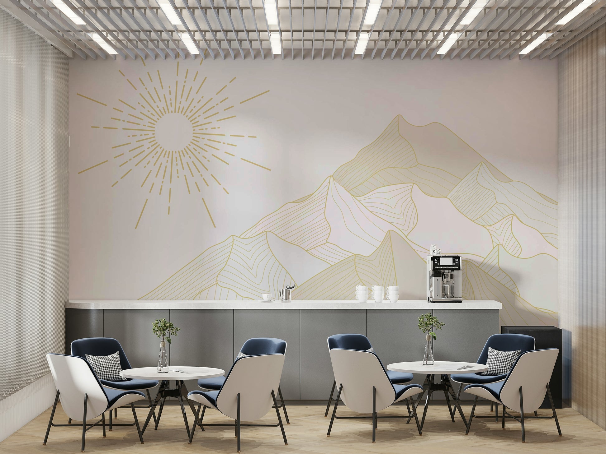 The light creates long, soft shadows.

