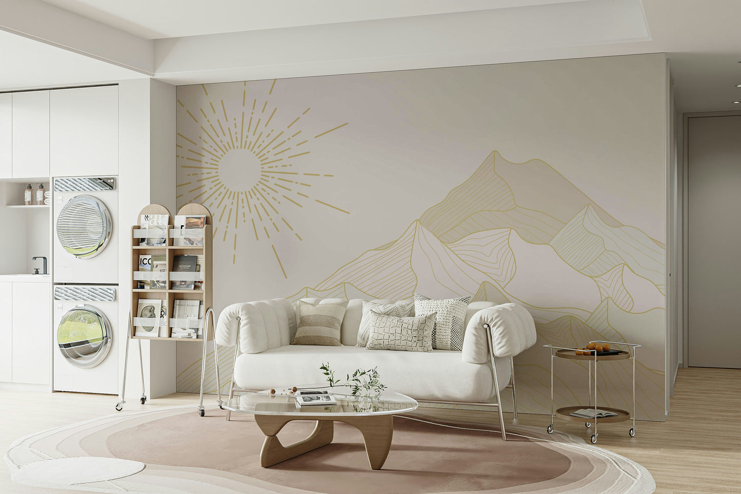 A gentle mist or fog is visible in the valley below.

