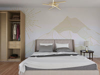 The surrounding landscape is a mix of dark rock and trees.

