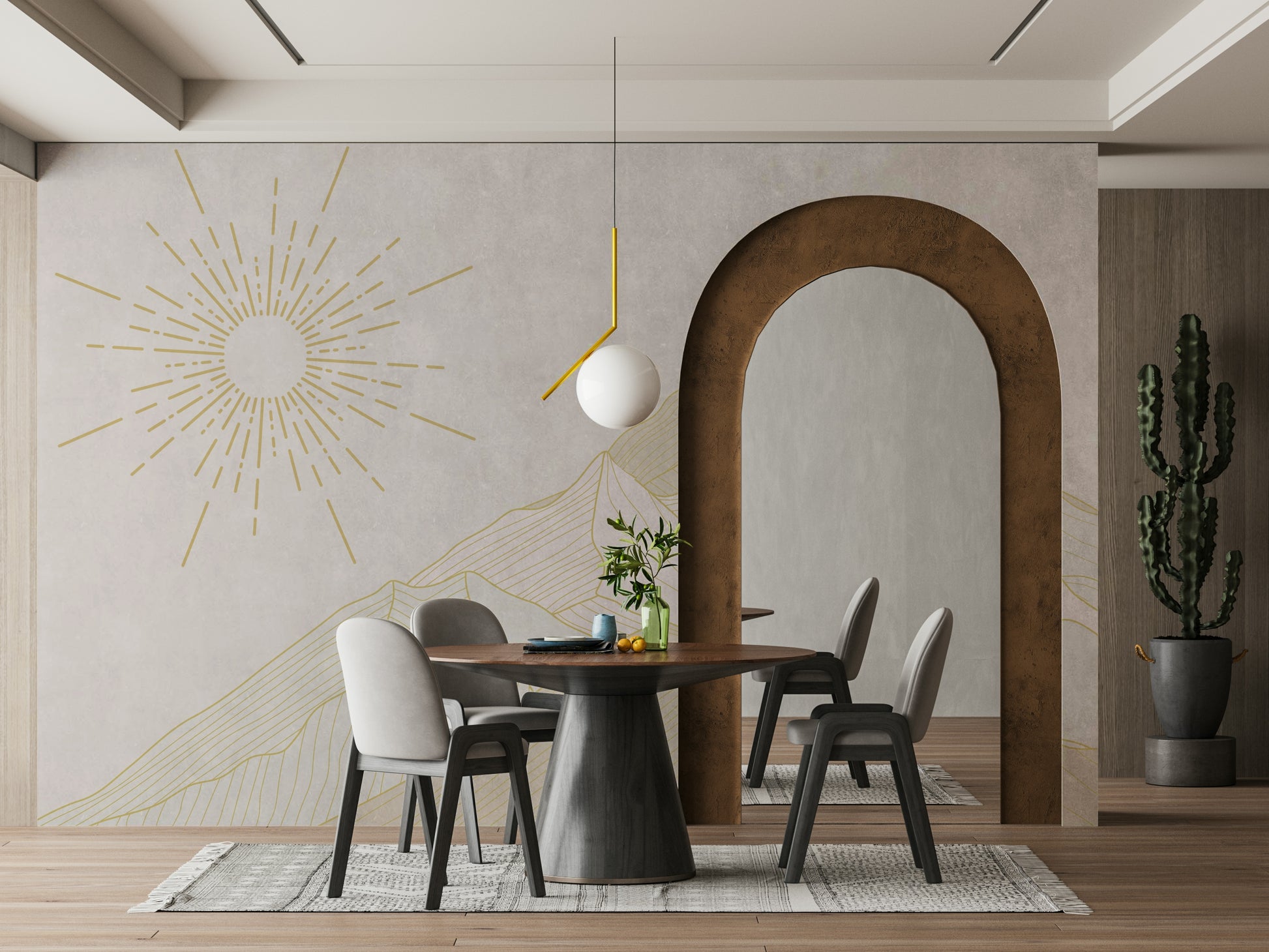 The mountain peak is covered in snow or ice.

