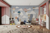 The balloons are far away, creating a sense of scale.

