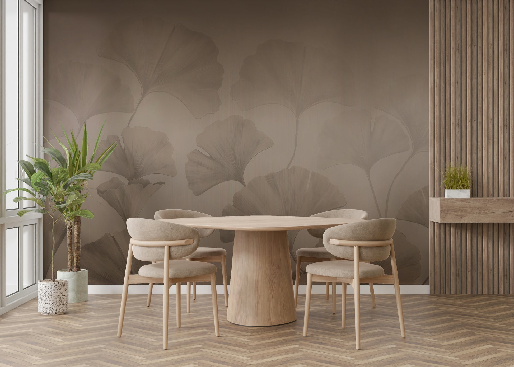 Soft, dark shadows of the leaves are visible behind them.

