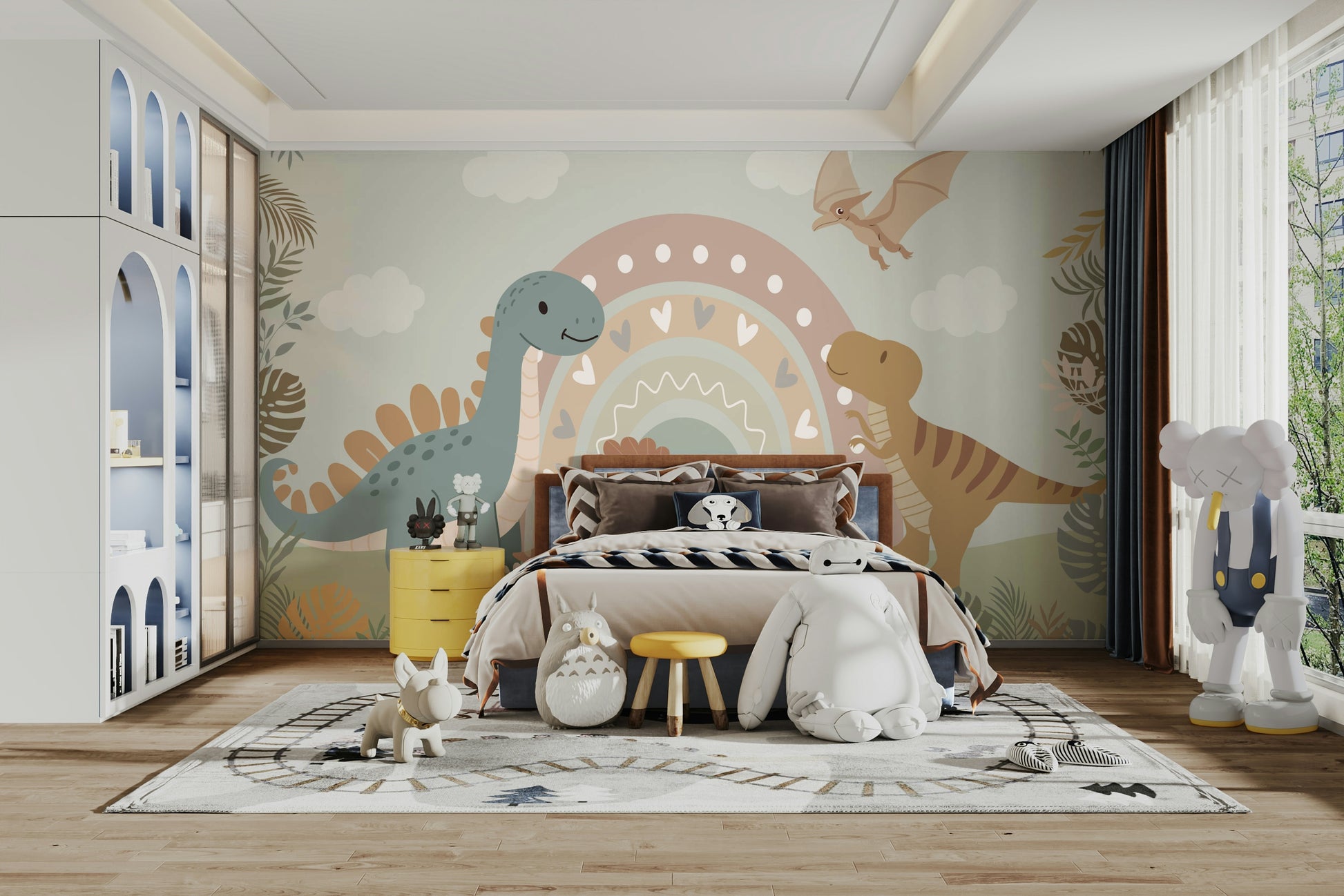 The composition is a soft, flowing scene.

