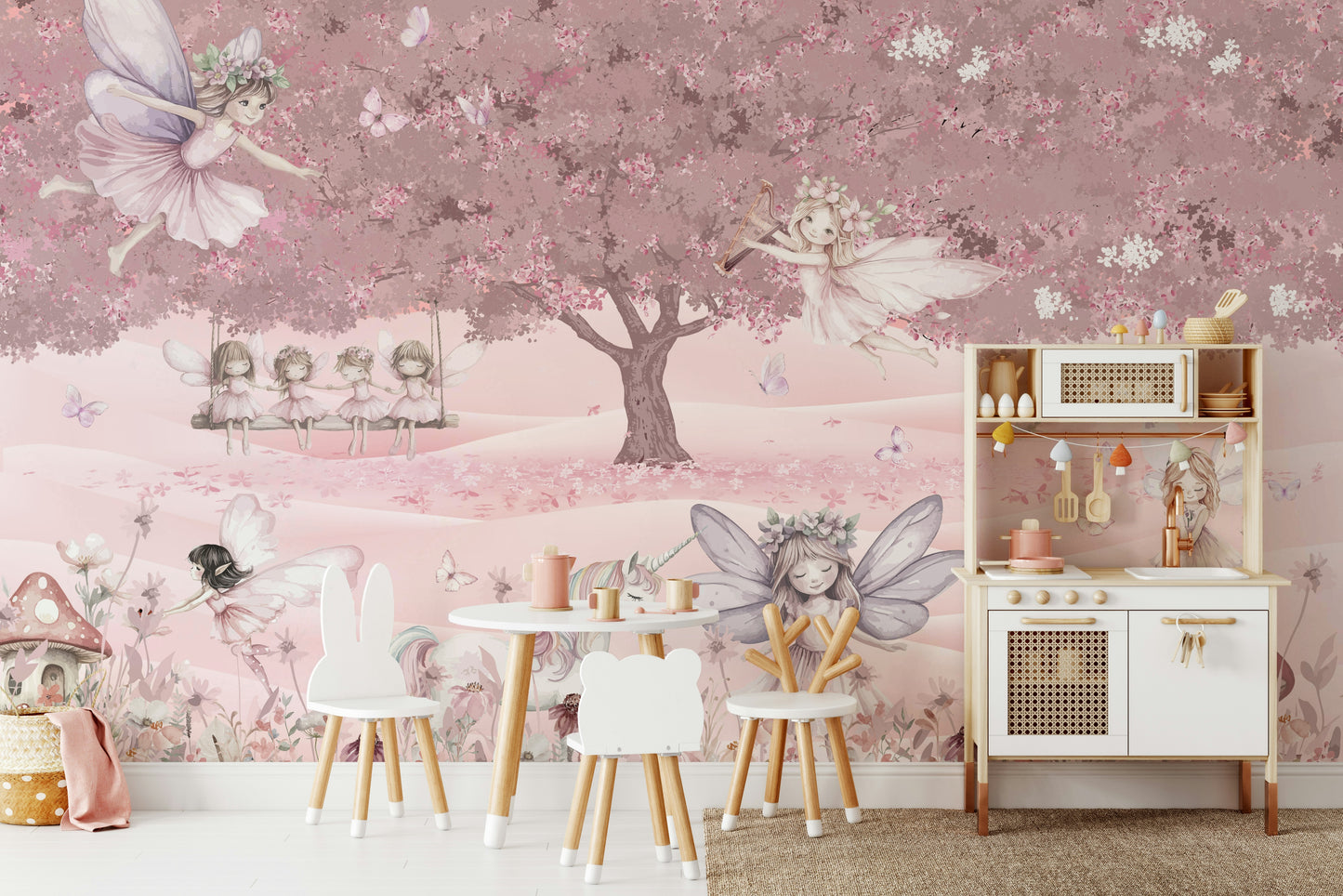 The colors are soft and gentle, with a muted, ethereal palette.

