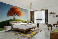 The composition is a wide, landscape view of the countryside.

