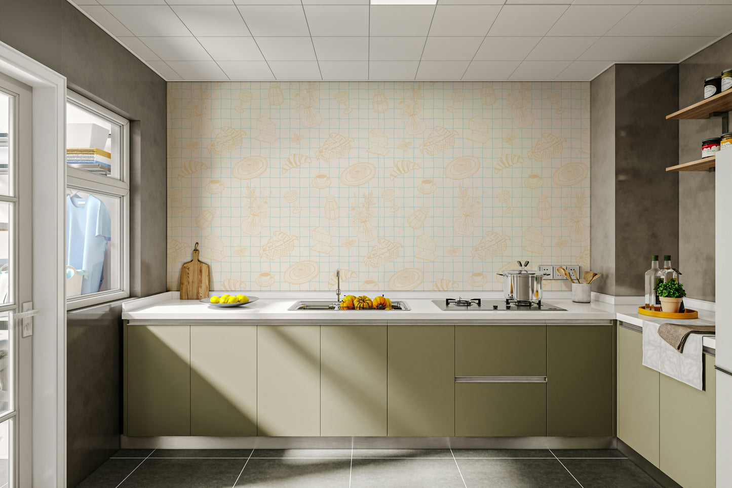 The image is suitable for a kitchen or a dining space.

