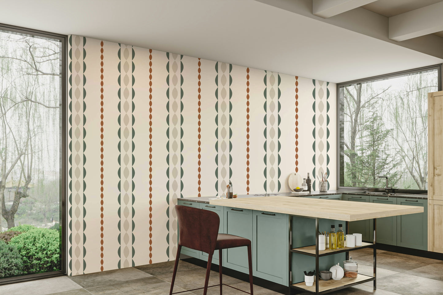 View of friendly shapes and a playful pattern

