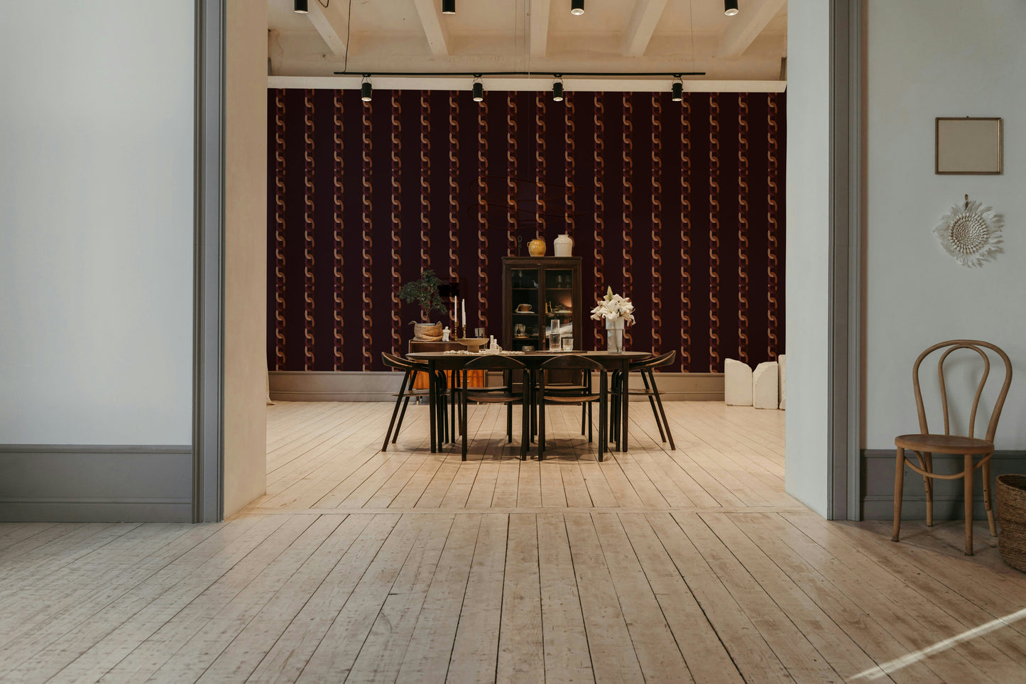 The colors are warm and rich, with a cocoa brown and gold palette.

