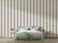 Scenic wallpaper with cartoon shapes and colors

