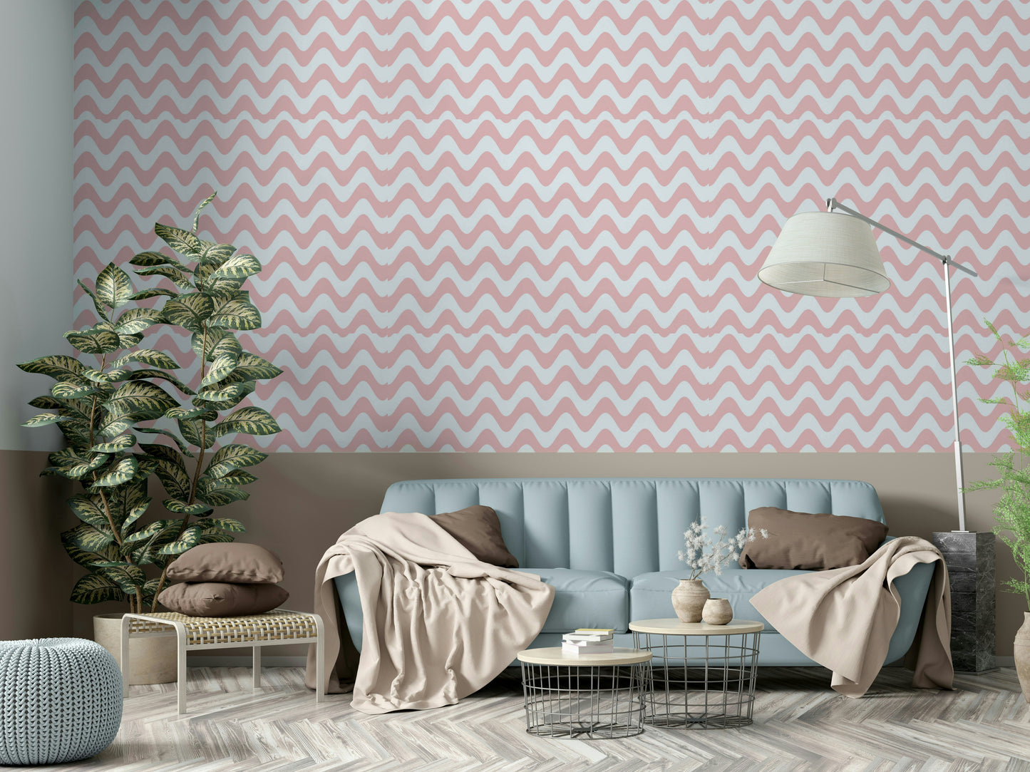 Serene abstract scene with friendly shapes

