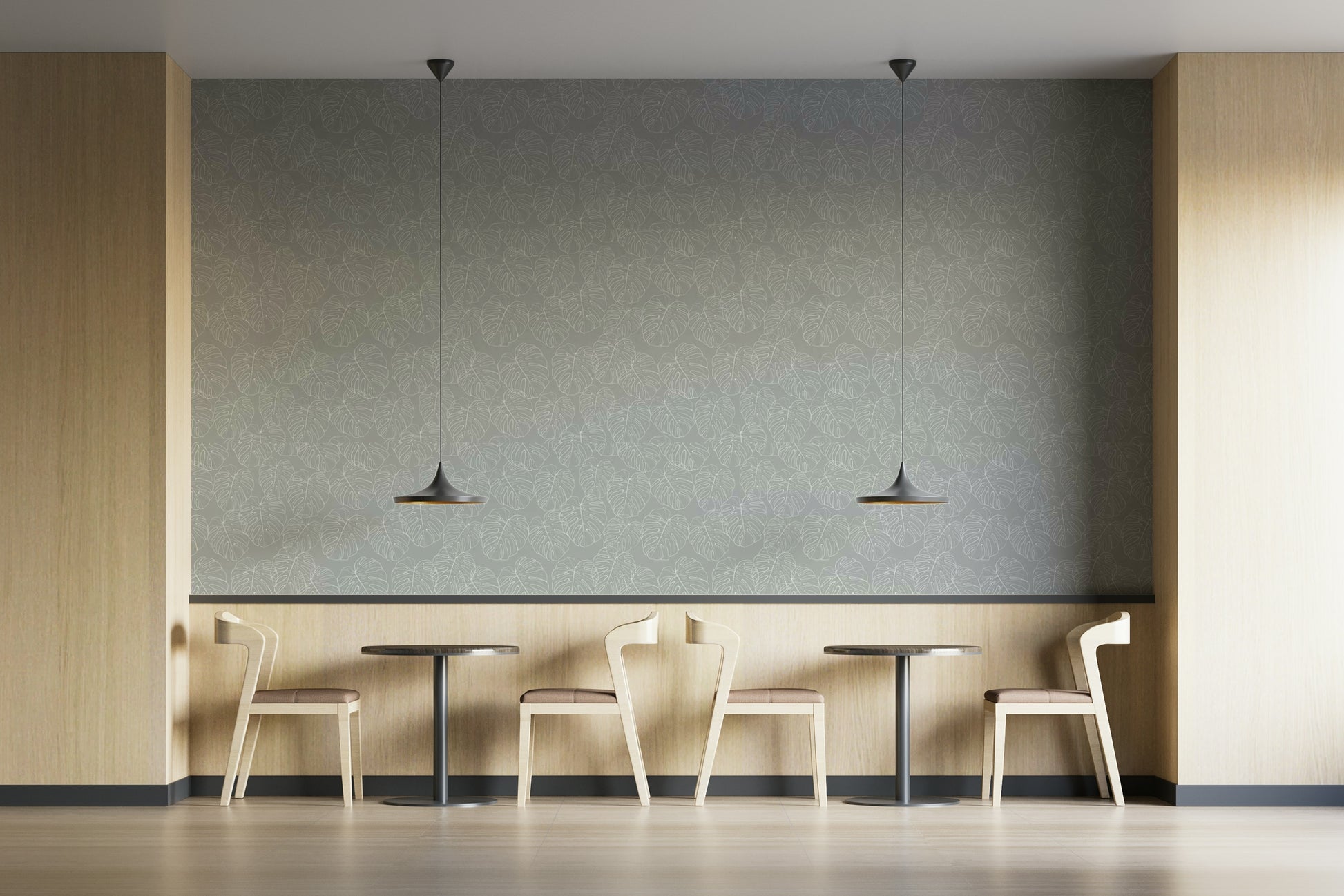 Mural wallpaper of a tropical sketch design

