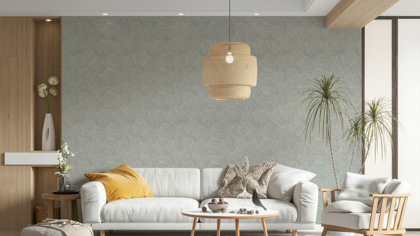 Scenic wallpaper with cartoon shapes and colors

