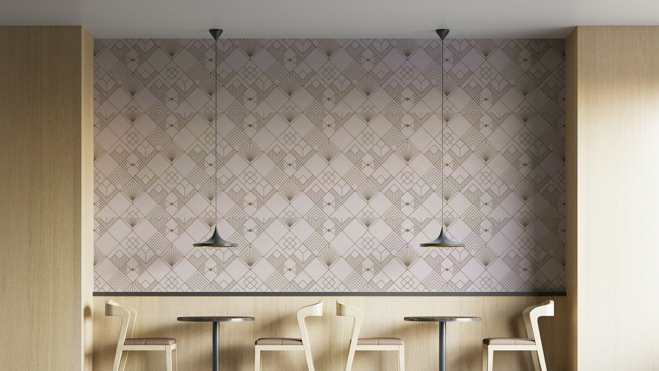 Serene abstract scene with friendly shapes

