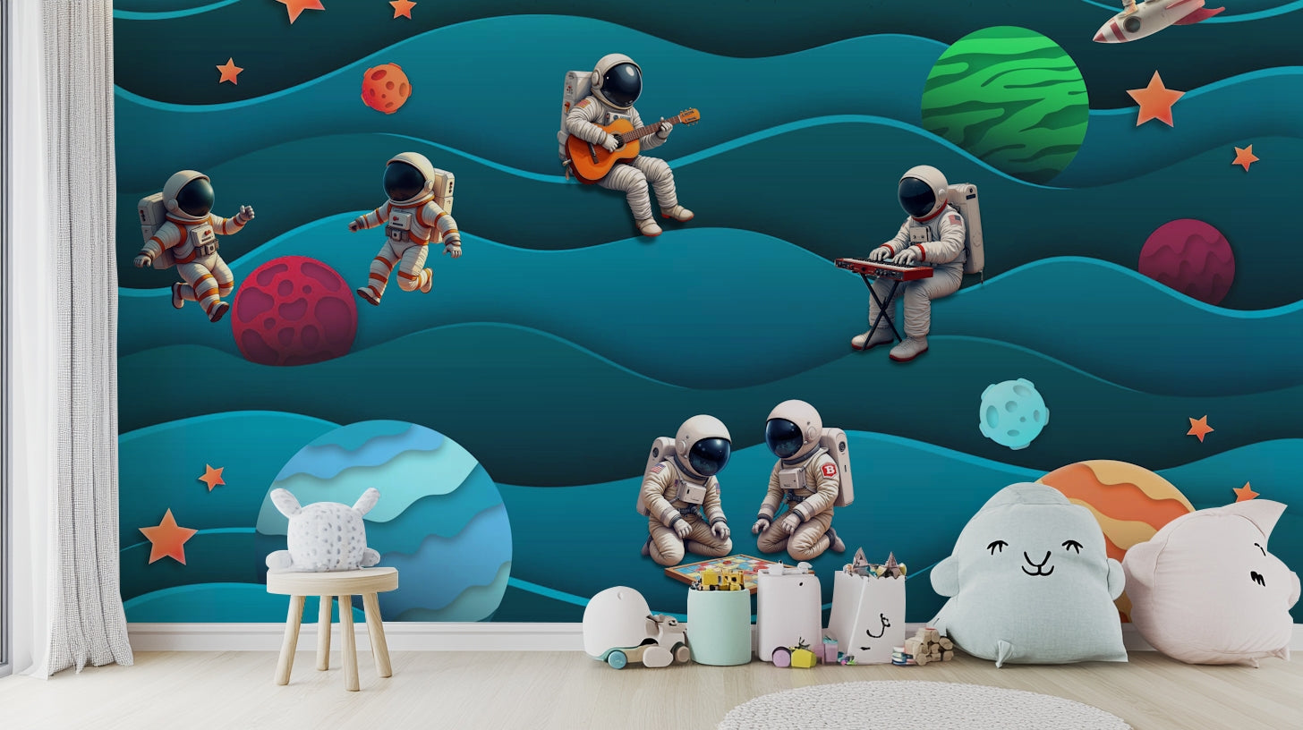 View of friendly planets and a playful moon

