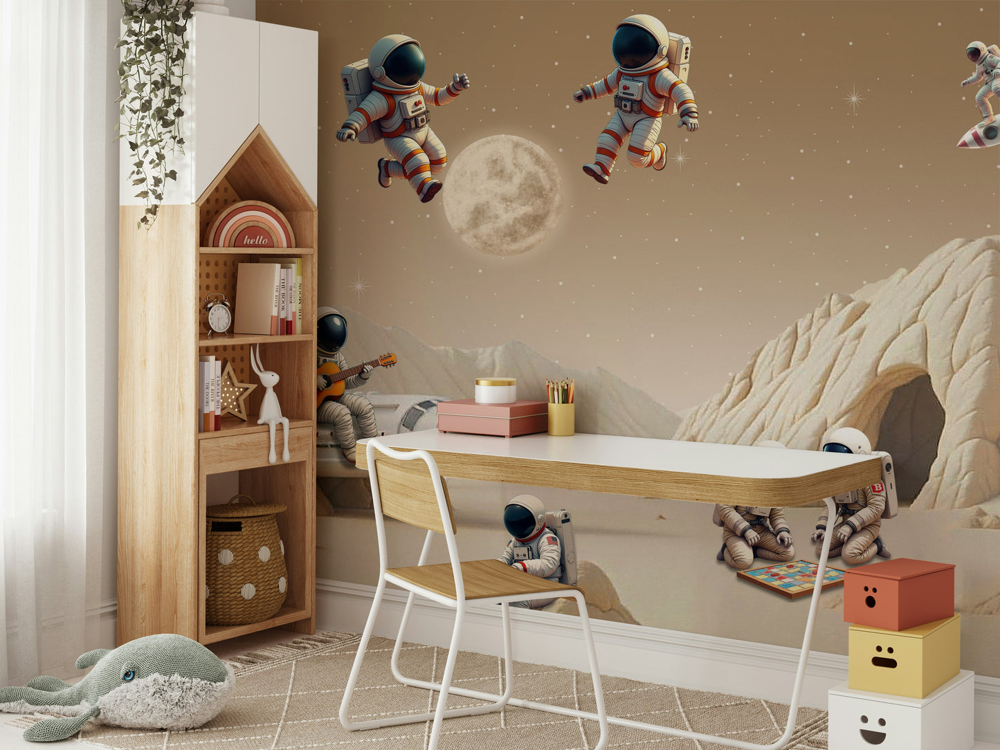 Wall decor showing a tranquil cosmic view

