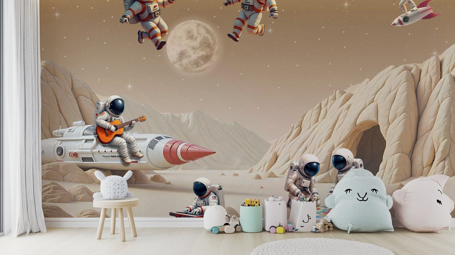 View of friendly planets and a playful moon

