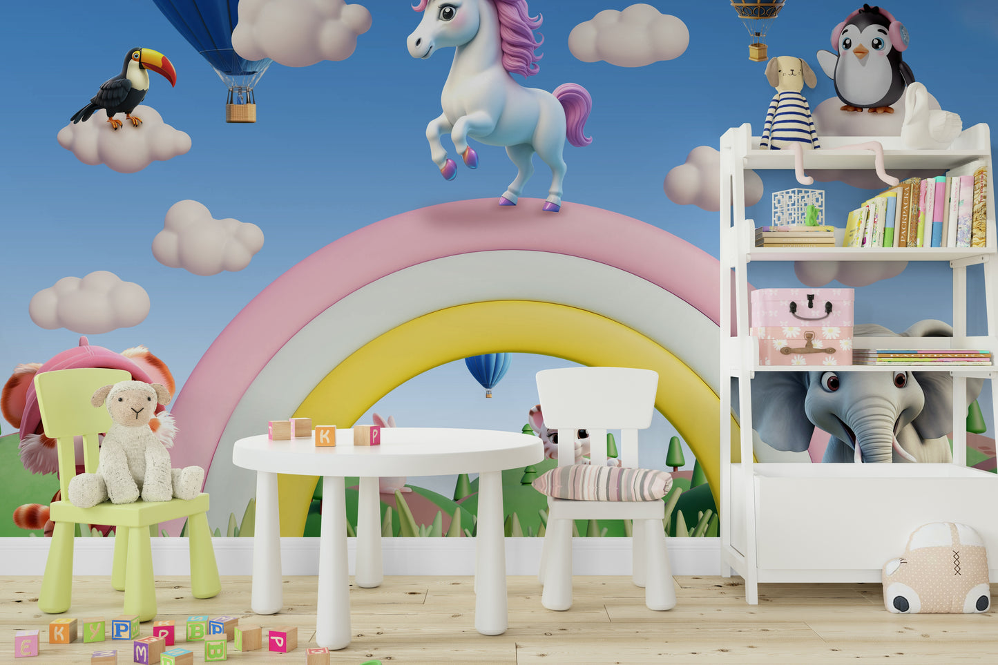 Sky-high pals, detailed view

