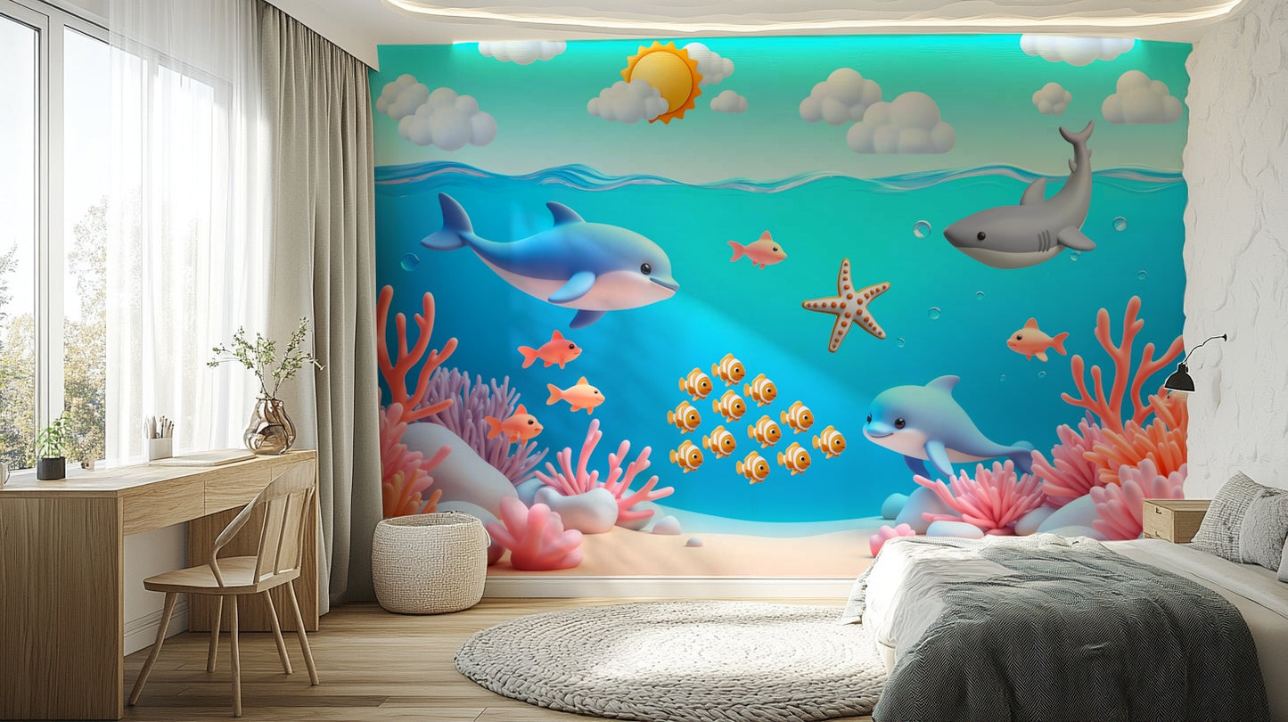 Wall decor showing a tranquil ocean view

