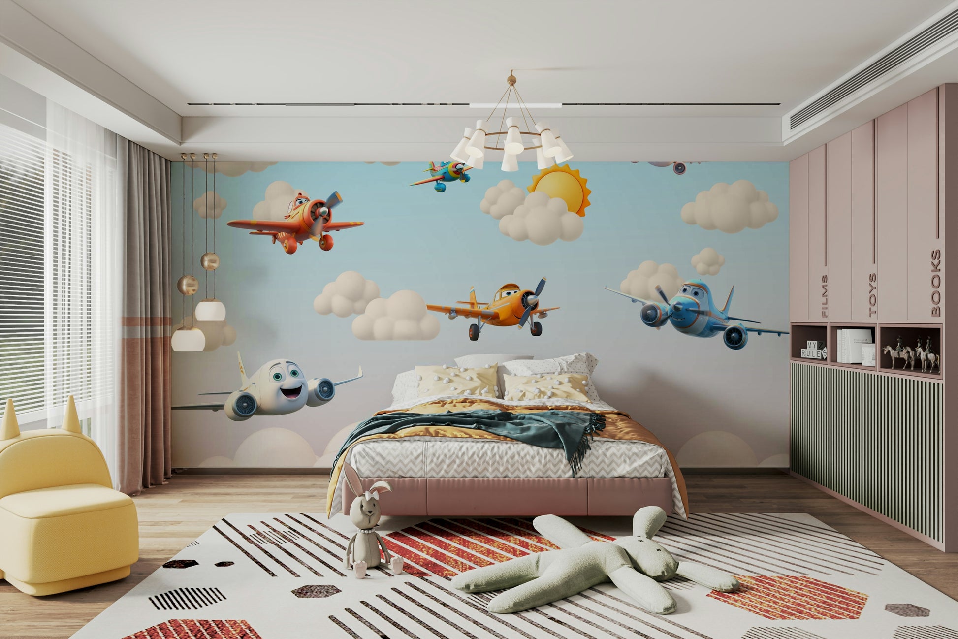 The design feels whimsical and peaceful.

