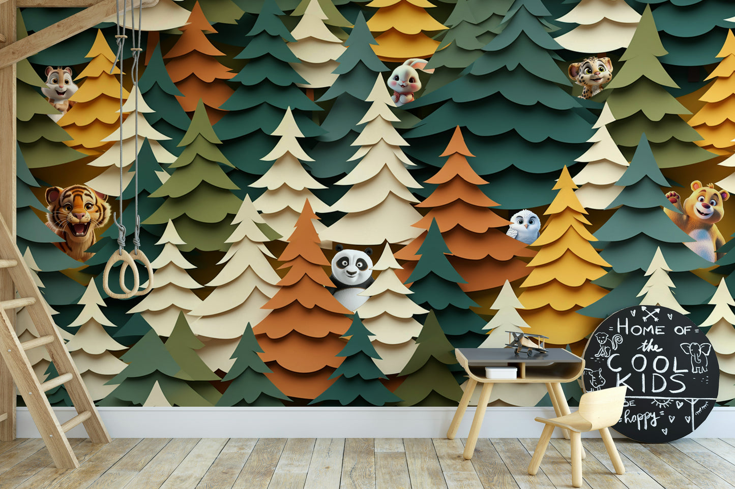 Woodland Peek-a-Boo Wall Mural