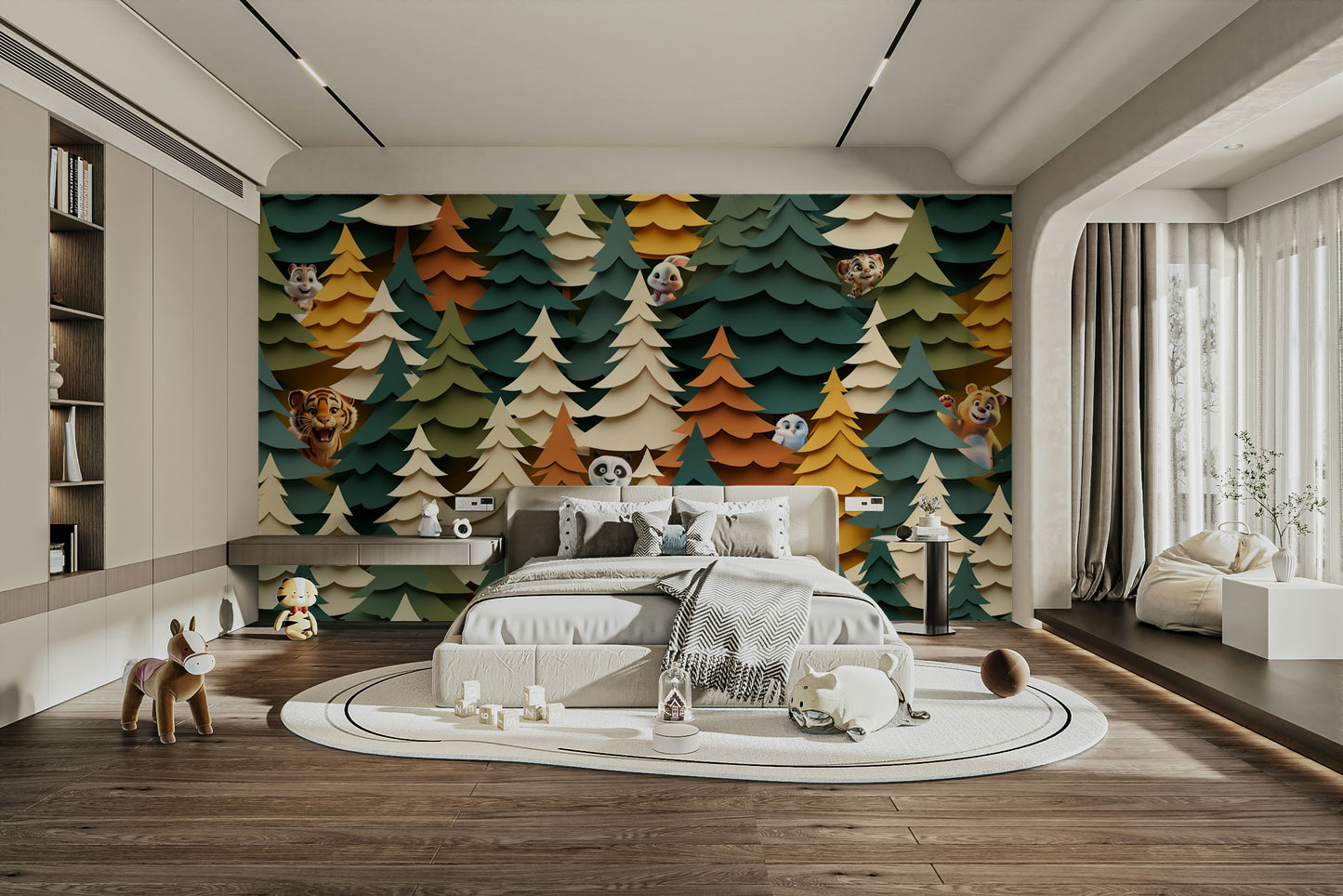 Woodland Peek-a-Boo Wall Mural