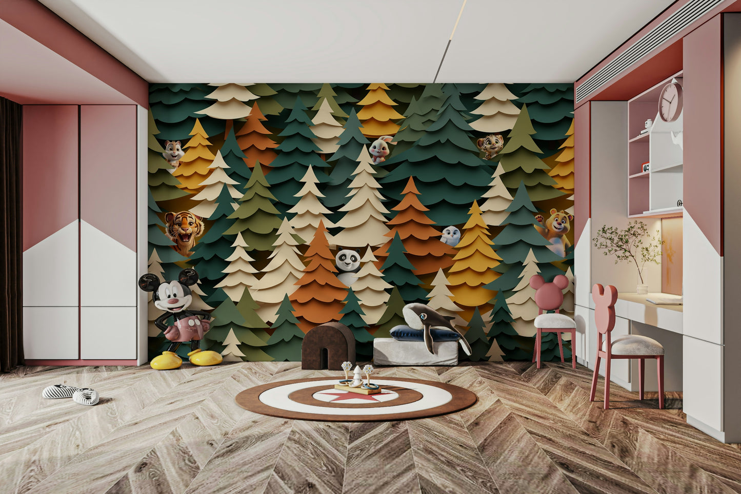 Woodland Peek-a-Boo Wall Mural