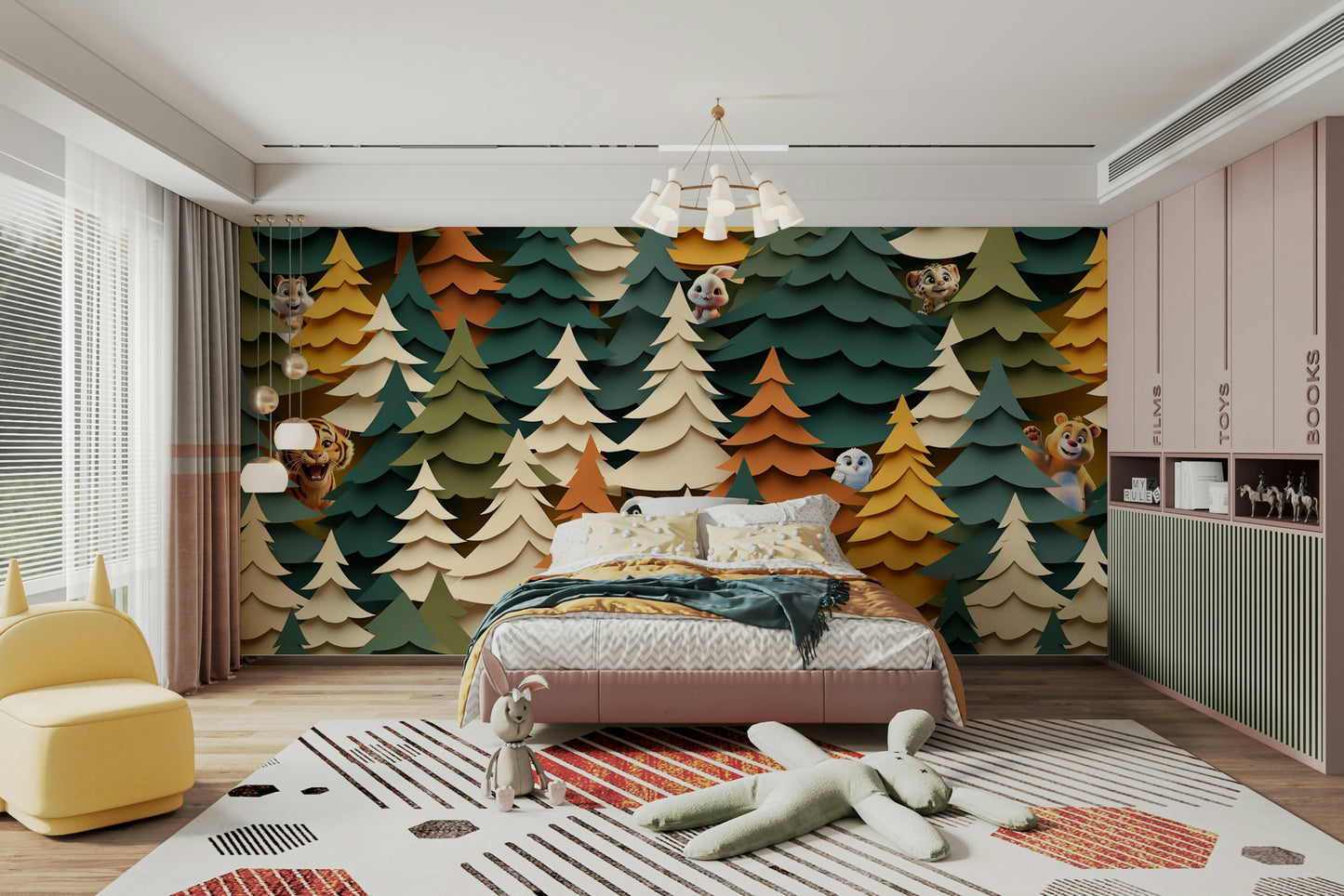 Woodland Peek-a-Boo Wall Mural